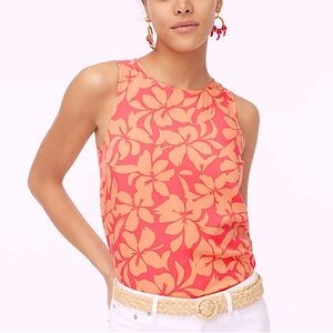J Crew Shell Tank Orange Floral M